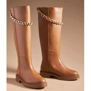 Alohas Brown Leather Pier Boots With Chain Size  EU 40 (US 9)